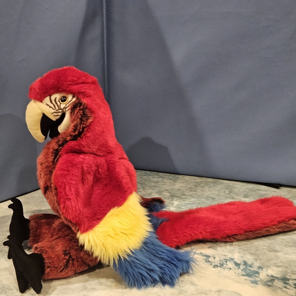 Folkmanis Red Macaw Parrot Bird Hand‎ Puppet Plush 12" Realistic Stuffed Animal - Picture 7 of 7